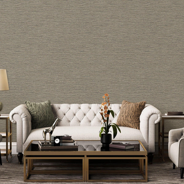 Luxury Brown Abstract Striped Textured Wallpaper, Modern Non-Woven Wall Covering, 41.7"W x 614"H, Washable Removable for Livi