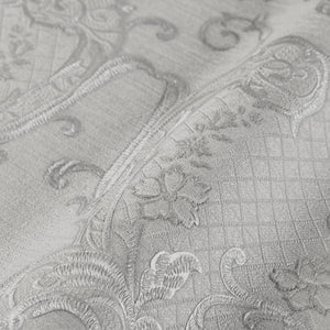 Luxury Gray Damask Embossed 3D Embossed Wallpaper, Traditional Non-Woven Wall Covering, 41.7"W x 398"H, Washable Removable fo