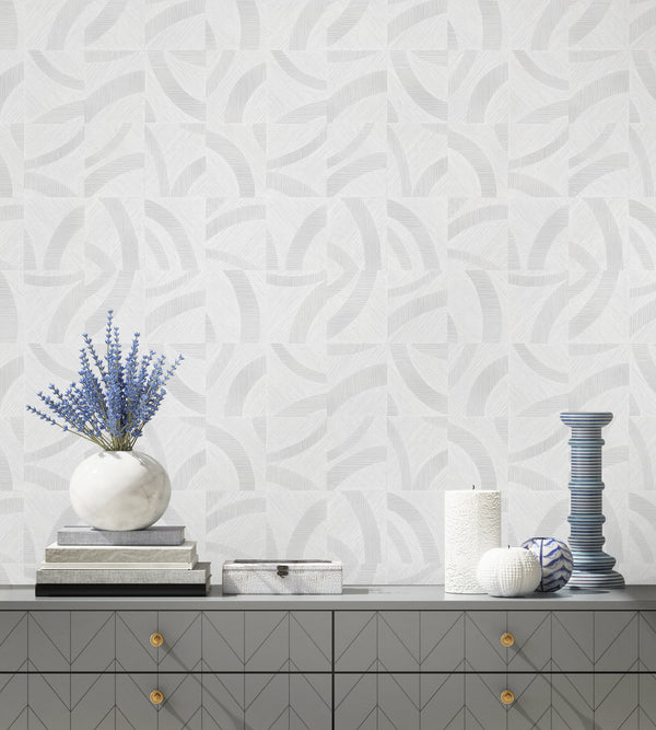 Luxury Blue Fabric Textured Wallpaper, Boho Non-Woven Wall Covering, 41.7"W x 614"H, Washable Removable for Living Room Bedro