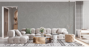 Luxury Blue Fabric Wallpaper, Boho Non-Woven Wall Covering, 41.7"W x 614"H, Washable Removable for Living Room Bedroom Accent
