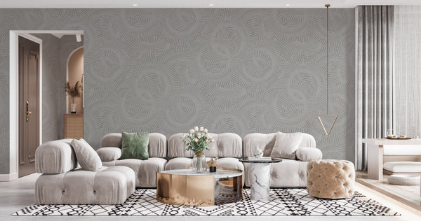 Luxury Blue Fabric Wallpaper, Boho Non-Woven Wall Covering, 41.7"W x 614"H, Washable Removable for Living Room Bedroom Accent