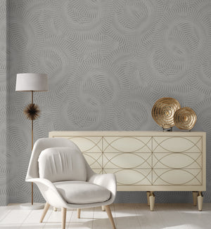 Luxury Blue Fabric Wallpaper, Boho Non-Woven Wall Covering, 41.7"W x 614"H, Washable Removable for Living Room Bedroom Accent