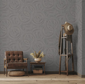 Luxury Blue Fabric Wallpaper, Boho Non-Woven Wall Covering, 41.7"W x 614"H, Washable Removable for Living Room Bedroom Accent