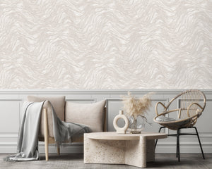 Luxury Blue Fabric Wallpaper, Boho Non-Woven Wall Covering, 41.7"W x 614"H, Washable Removable for Living Room Bedroom Accent