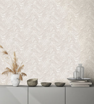 Luxury Blue Fabric Wallpaper, Boho Non-Woven Wall Covering, 41.7"W x 614"H, Washable Removable for Living Room Bedroom Accent