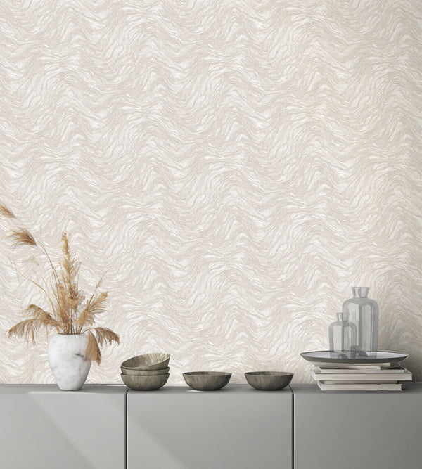 Luxury Blue Fabric Wallpaper, Boho Non-Woven Wall Covering, 41.7"W x 614"H, Washable Removable for Living Room Bedroom Accent