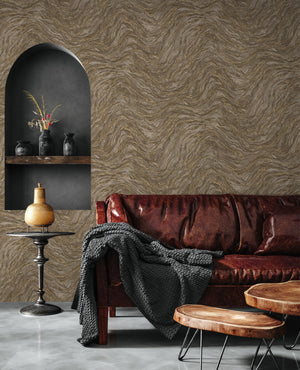 Luxury Blue Fabric Wallpaper, Boho Non-Woven Wall Covering, 41.7"W x 614"H, Washable Removable for Living Room Bedroom Accent