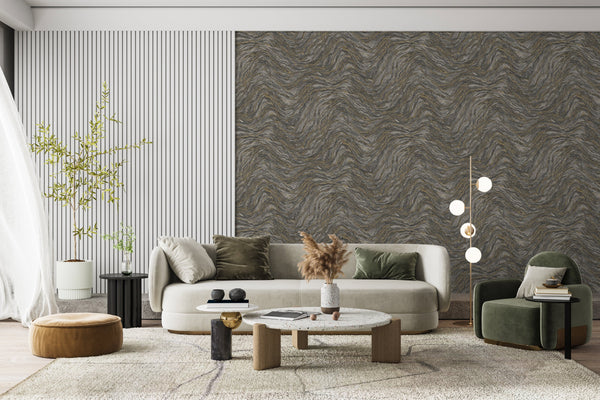 Luxury Blue Fabric Wallpaper, Boho Non-Woven Wall Covering, 41.7"W x 614"H, Washable Removable for Living Room Bedroom Accent