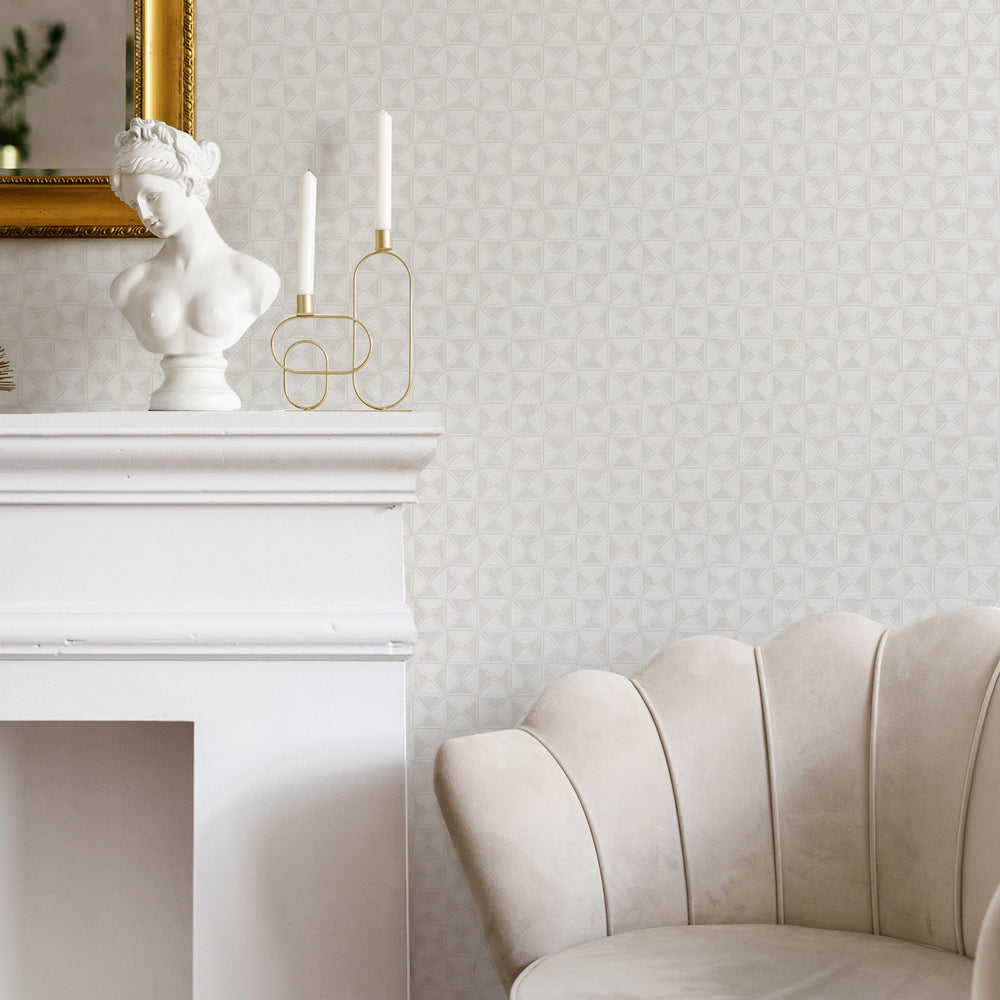 Luxury Blue Fabric Embossed 3D Embossed Wallpaper, Boho Non-Woven Wall Covering, 41.7"W x 614"H, Washable Removable for Livin