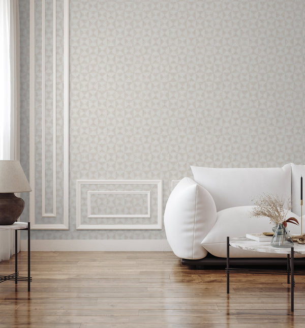 Luxury Blue Fabric Embossed 3D Embossed Wallpaper, Boho Non-Woven Wall Covering, 41.7"W x 614"H, Washable Removable for Livin