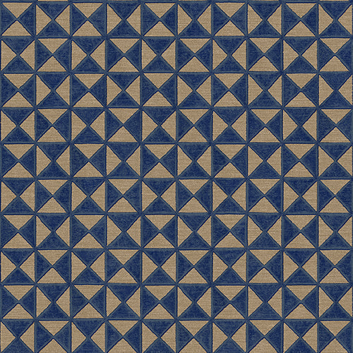 Luxury Blue Fabric Wallpaper, Boho Non-Woven Wall Covering, 41.7"W x 614"H, Washable Removable for Living Room Bedroom Accent