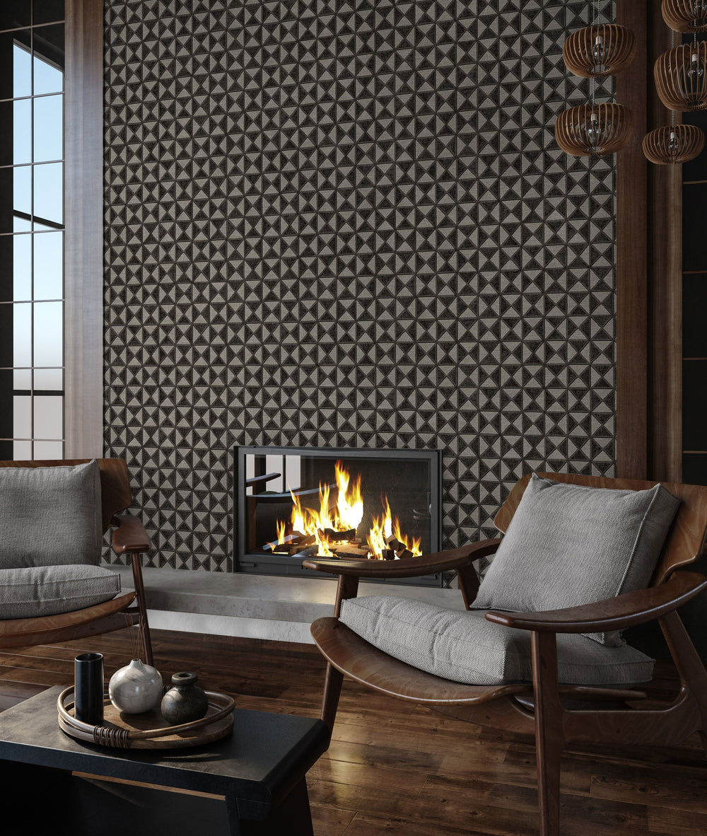 Luxury Blue Fabric Wallpaper, Boho Non-Woven Wall Covering, 41.7"W x 614"H, Washable Removable for Living Room Bedroom Accent