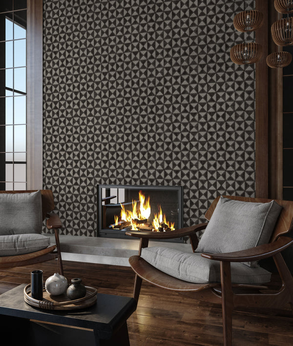 Luxury Blue Fabric Wallpaper, Boho Non-Woven Wall Covering, 41.7"W x 614"H, Washable Removable for Living Room Bedroom Accent