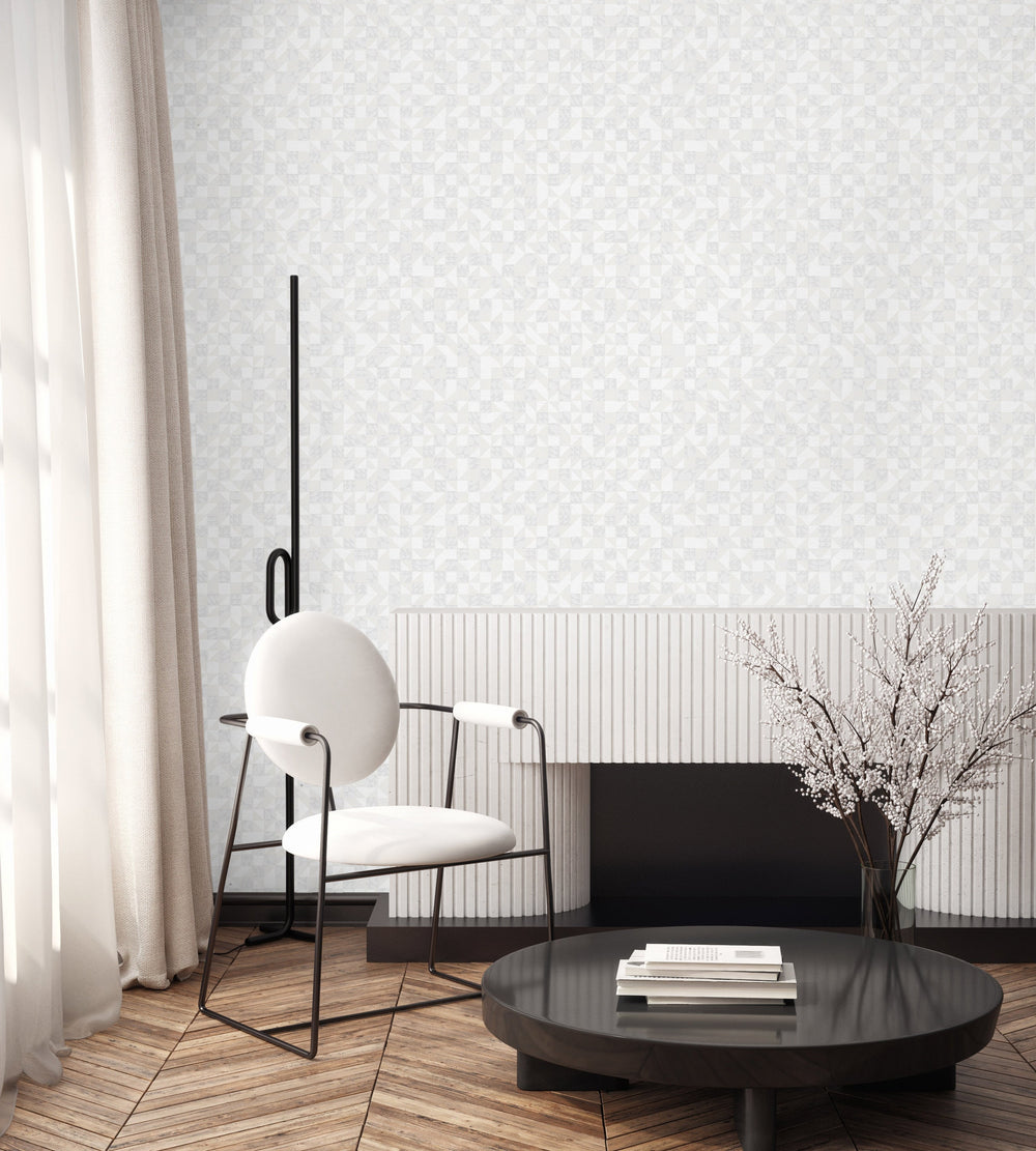 Luxury Blue Fabric Wallpaper, Boho Non-Woven Wall Covering, 41.7"W x 614"H, Washable Removable for Living Room Bedroom Accent
