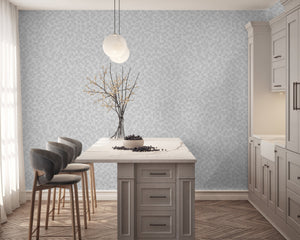 Luxury Blue Fabric Wallpaper, Boho Non-Woven Wall Covering, 41.7"W x 614"H, Washable Removable for Living Room Bedroom Accent
