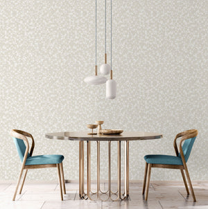 Luxury Blue Fabric Wallpaper, Boho Non-Woven Wall Covering, 41.7"W x 614"H, Washable Removable for Living Room Bedroom Accent