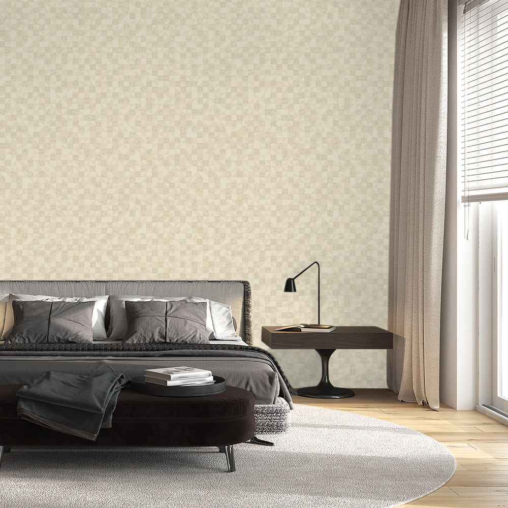 Luxury Blue Fabric Wallpaper, Boho Non-Woven Wall Covering, 41.7"W x 614"H, Washable Removable for Living Room Bedroom Accent