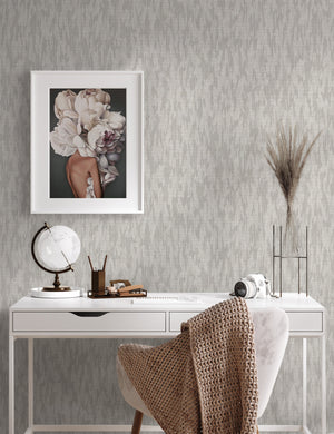 Luxury Blue Fabric Wallpaper, Boho Non-Woven Wall Covering, 41.7"W x 614"H, Washable Removable for Living Room Bedroom Accent