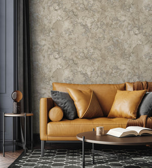 Luxury Blue Fabric Stone Textured Wallpaper, Boho Non-Woven Wall Covering, 41.7"W x 614"H, Washable Removable for Living Room