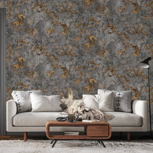 Luxury Blue Fabric Stone Wallpaper, Boho Non-Woven Wall Covering, 41.7"W x 614"H, Washable Removable for Living Room Bedroom 