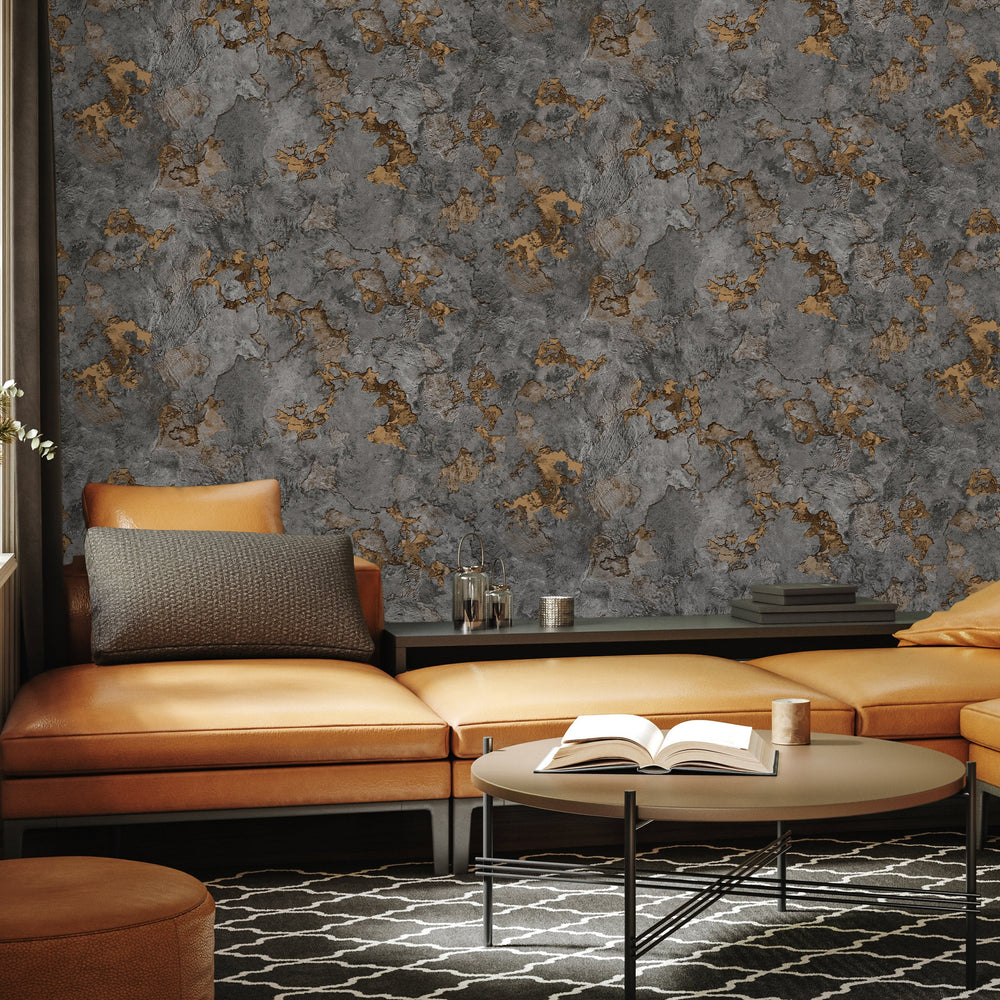 Luxury Blue Fabric Stone Wallpaper, Boho Non-Woven Wall Covering, 41.7"W x 614"H, Washable Removable for Living Room Bedroom 