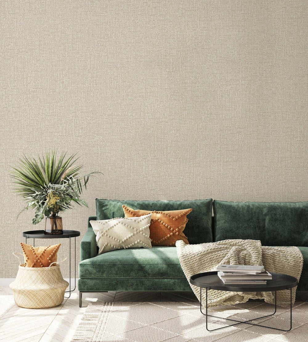 Luxury Blue Fabric Textured Wallpaper, Boho Non-Woven Wall Covering, 41.7"W x 614"H, Washable Removable for Living Room Bedro