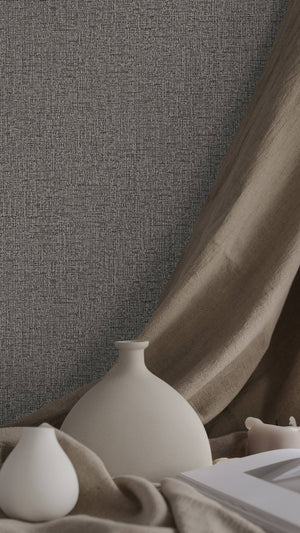 Luxury Blue Fabric Textured Wallpaper, Boho Non-Woven Wall Covering, 41.7"W x 614"H, Washable Removable for Living Room Bedro