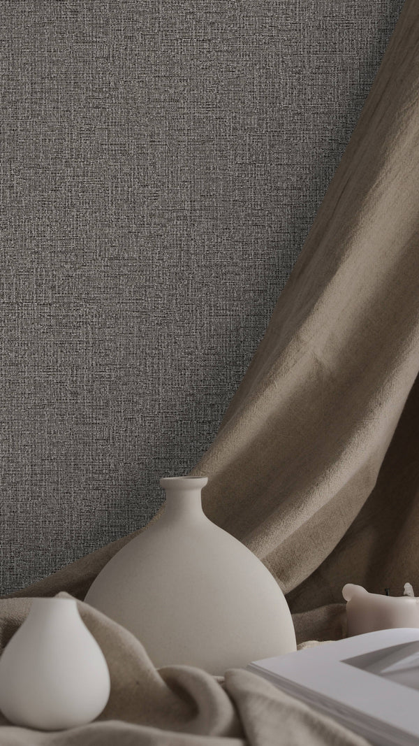 Luxury Blue Fabric Textured Wallpaper, Boho Non-Woven Wall Covering, 41.7"W x 614"H, Washable Removable for Living Room Bedro