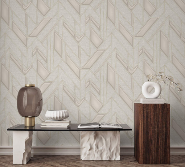 Luxury Blue Fabric Embossed 3D Embossed Wallpaper, Boho Non-Woven Wall Covering, 41.7"W x 614"H, Washable Removable for Livin