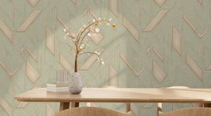 Luxury Blue Fabric Wallpaper, Boho Non-Woven Wall Covering, 41.7"W x 614"H, Washable Removable for Living Room Bedroom Accent