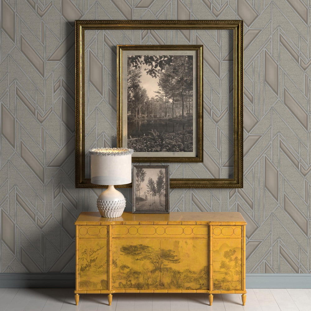 Luxury Blue Fabric Geometric Textured Wallpaper, Boho Non-Woven Wall Covering, 41.7"W x 614"H, Washable Removable for Living 