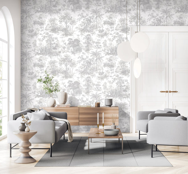 Luxury Blue Fabric Textured Wallpaper, Boho Non-Woven Wall Covering, 41.7"W x 614"H, Washable Removable for Living Room Bedro