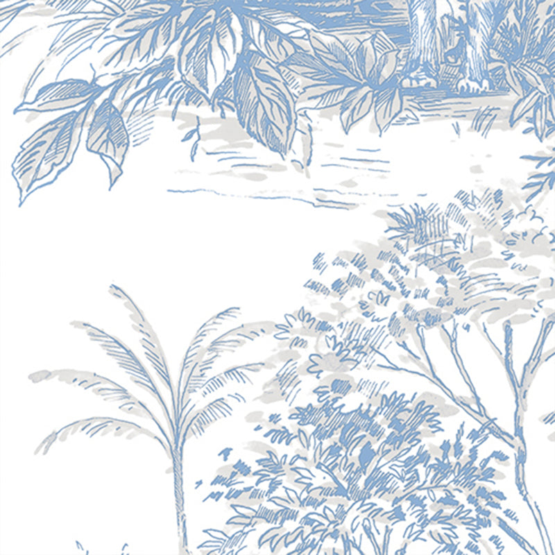 Luxury Blue Fabric Textured Wallpaper, Boho Non-Woven Wall Covering, 41.7"W x 614"H, Washable Removable for Living Room Bedro