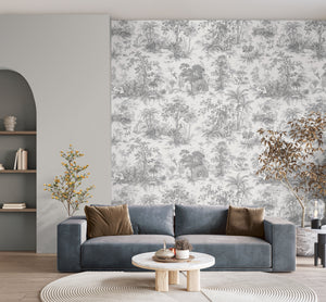 Luxury Blue Fabric Textured Wallpaper, Boho Non-Woven Wall Covering, 41.7"W x 614"H, Washable Removable for Living Room Bedro