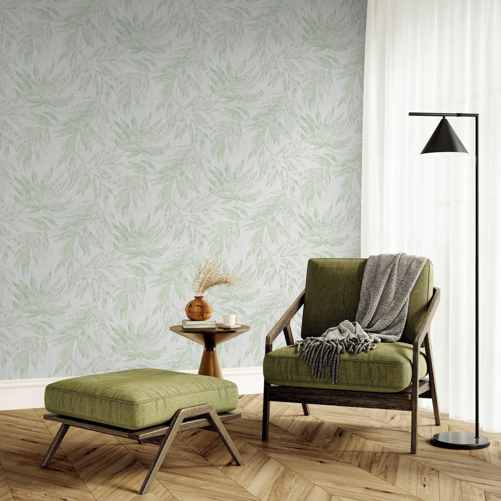 Luxury Blue Fabric Floral Textured Wallpaper, Boho Non-Woven Wall Covering, 41.7"W x 614"H, Washable Removable for Living Roo
