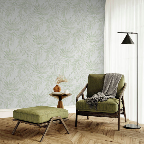 Luxury Blue Fabric Floral Textured Wallpaper, Boho Non-Woven Wall Covering, 41.7"W x 614"H, Washable Removable for Living Roo
