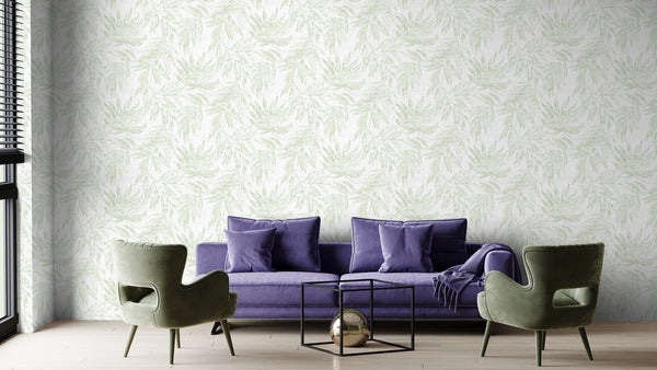 Luxury Blue Fabric Floral Textured Wallpaper, Boho Non-Woven Wall Covering, 41.7"W x 614"H, Washable Removable for Living Roo