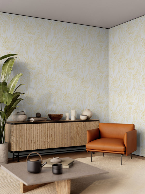 Luxury Blue Fabric Floral Textured Wallpaper, Boho Non-Woven Wall Covering, 41.7"W x 614"H, Washable Removable for Living Roo