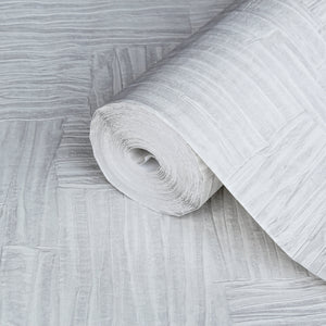 Luxury Gray Fabric Wallpaper, Boho Non-Woven Wall Covering, 41.7"W x 614"H, Washable Removable for Living Room Bedroom Accent