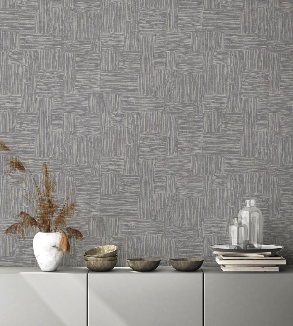 Luxury Blue Fabric Wallpaper, Boho Non-Woven Wall Covering, 41.7"W x 614"H, Washable Removable for Living Room Bedroom Accent