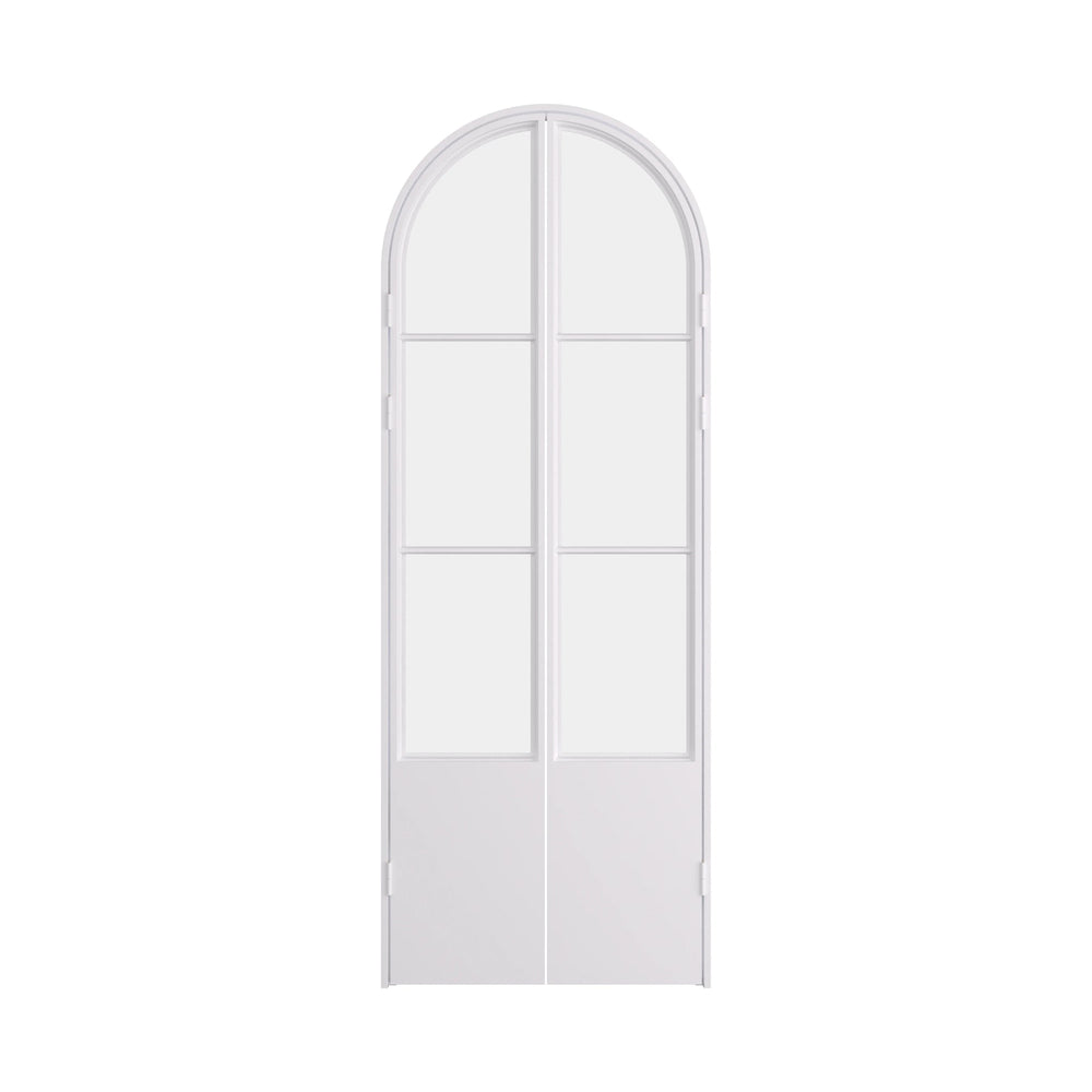 Air Pantry with Kickplate - Double Full Arch in White