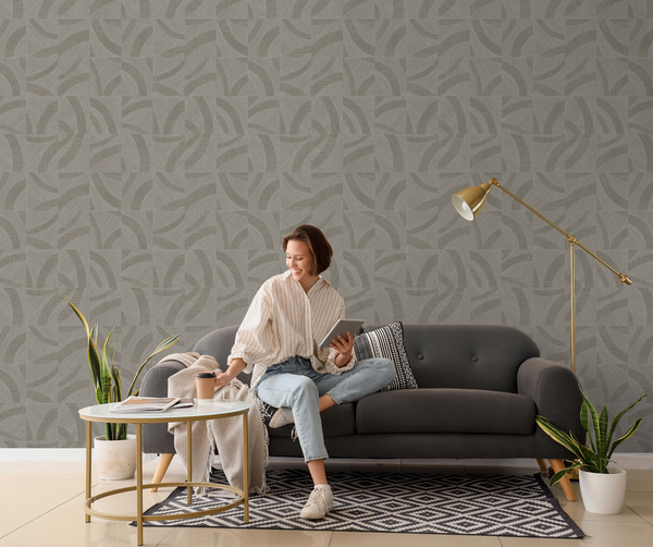 Luxury Blue Fabric Textured Wallpaper, Boho Non-Woven Wall Covering, 41.7"W x 614"H, Washable Removable for Living Room Bedro