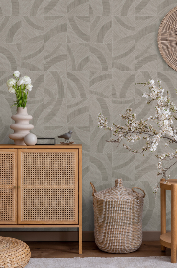 Luxury Blue Fabric Textured Wallpaper, Boho Non-Woven Wall Covering, 41.7"W x 614"H, Washable Removable for Living Room Bedro
