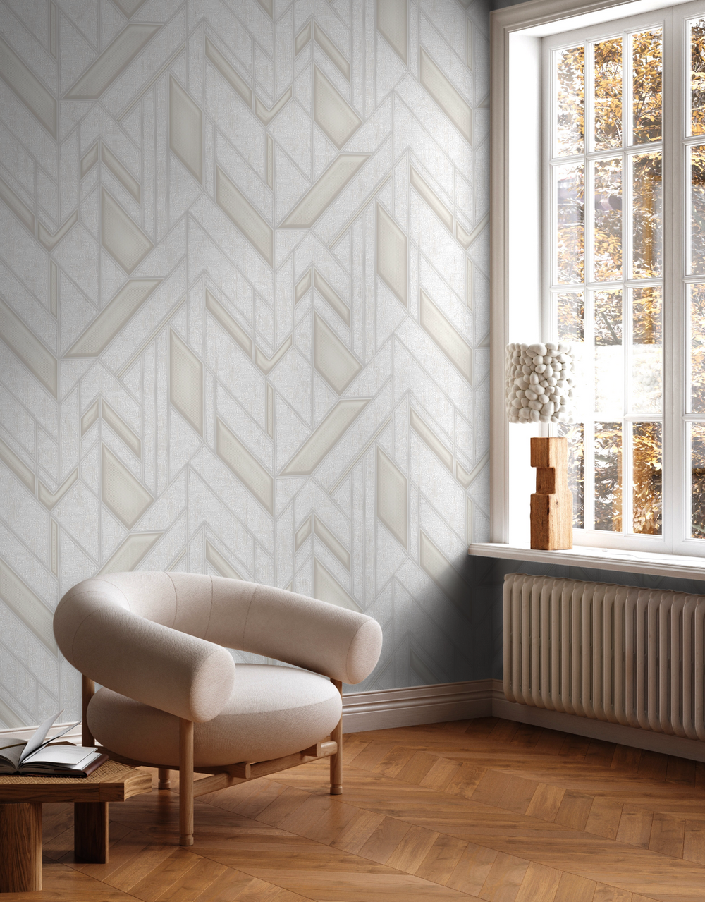 Luxury Blue Fabric Embossed 3D Embossed Wallpaper, Boho Non-Woven Wall Covering, 41.7"W x 614"H, Washable Removable for Livin
