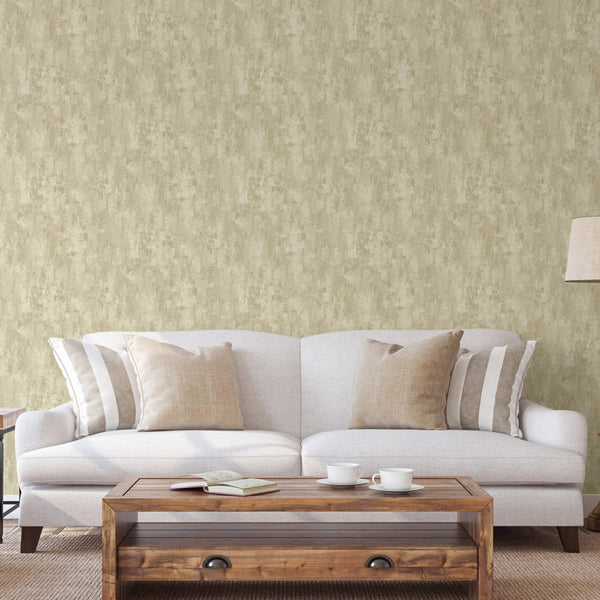 Luxury Yellow Distressed Abstract Textured Wallpaper, Boho Non-Woven Wall Covering, 41.7"W x 398"H, Washable Removable for Li