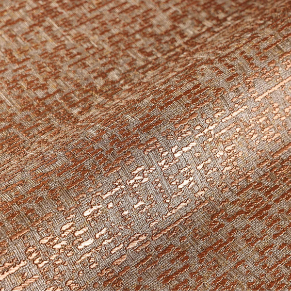 Luxury Copper Abstract Metallic 3D Embossed Wallpaper, Boho Non-Woven Wall Covering, 41.7"W x 398"H, Washable Removable for L