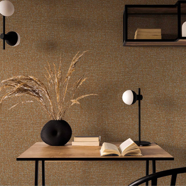 Luxury Copper Abstract Metallic 3D Embossed Wallpaper, Boho Non-Woven Wall Covering, 41.7"W x 398"H, Washable Removable for L