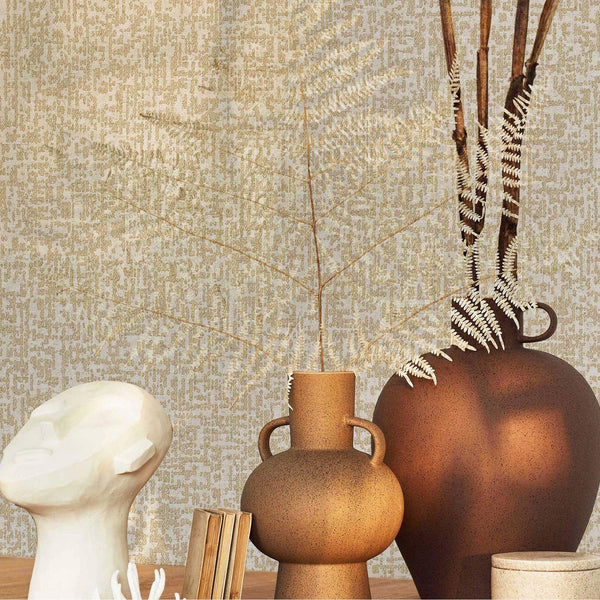 Luxury Cream Abstract Metallic 3D Embossed Wallpaper, Glam Non-Woven Wall Covering, 41.7"W x 398"H, Washable Removable for Li