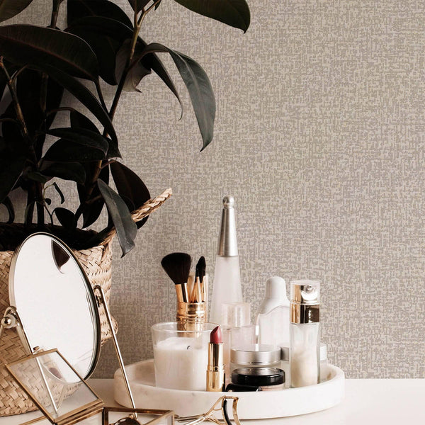 Luxury Ivory Abstract Metallic 3D Embossed Wallpaper, Glam Non-Woven Wall Covering, 41.7"W x 398"H, Washable Removable for Li