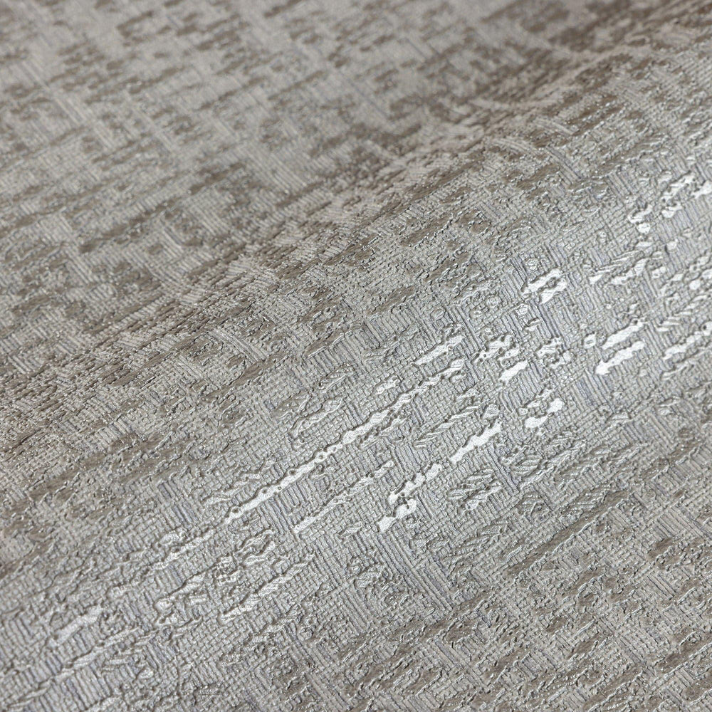 Luxury Gray Abstract Metallic 3D Embossed Wallpaper, Glam Non-Woven Wall Covering, 41.7"W x 398"H, Washable Removable for Liv